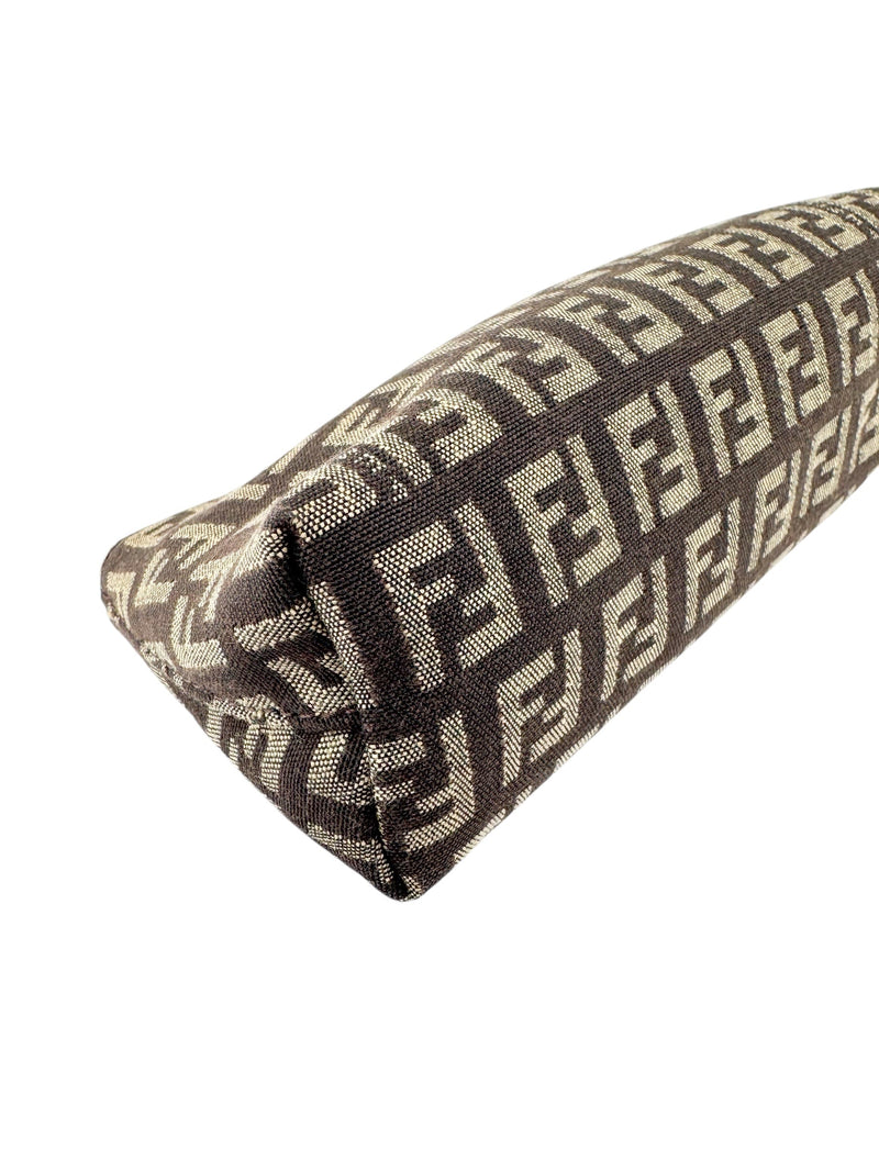 Fendi Brown Canvas Zuchinno Monogram Pouch
