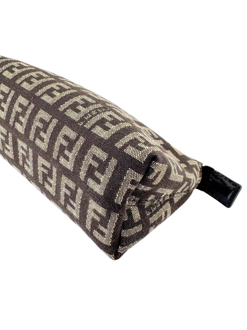 Fendi Brown Canvas Zuchinno Monogram Pouch