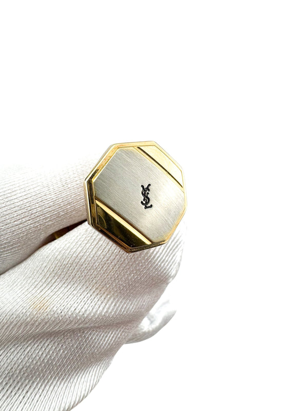 Yves Saint Laurent Two-Toned Cufflinks & Tie Tack Set