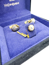 Yves Saint Laurent Two-Toned Cufflinks & Tie Tack Set