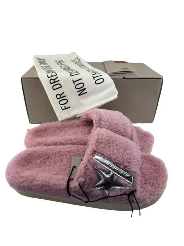 Golden Goose Pink Shearling Poolstar Slides Size 41