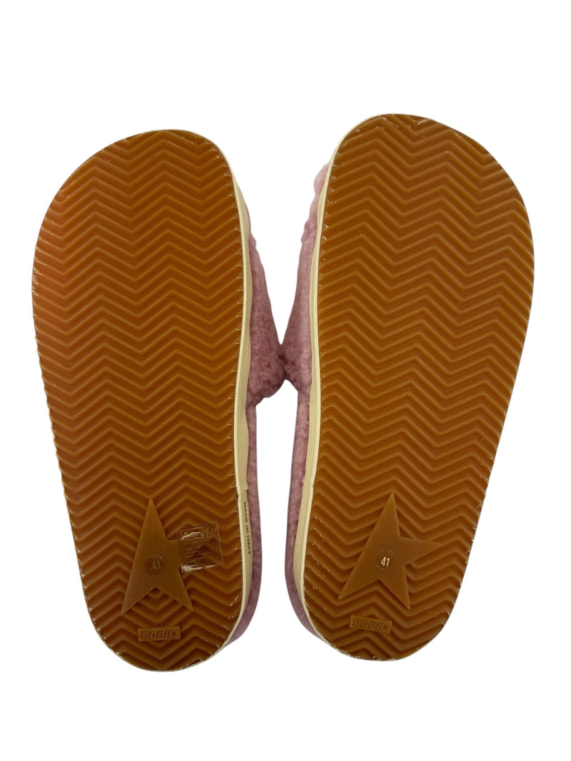 Golden Goose Pink Shearling Poolstar Slides Size 41