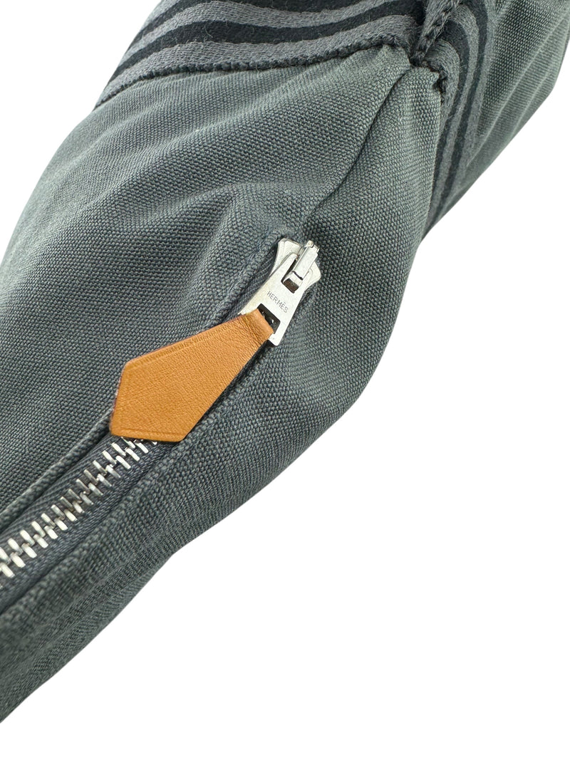 Hermes Gray Canvas Business Bag