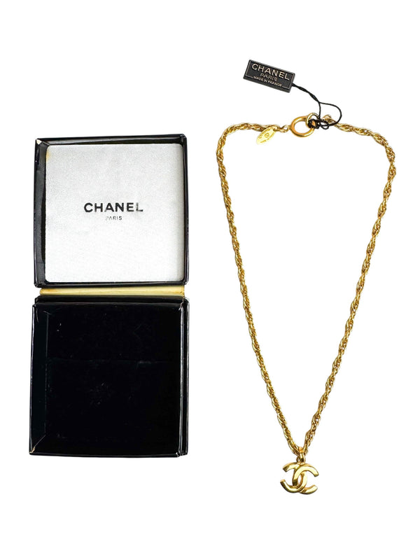 Chanel Vintage CC 24K Gold-Plated Double Necklace