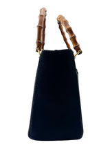 Gucci Black Suede Bamboo Business Bag