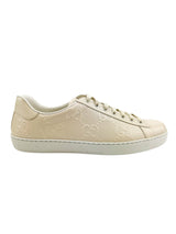 Gucci Beige Leather GG Monogram Ace Sneaker Men's Size 11.5