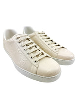 Gucci Beige Leather GG Monogram Ace Sneaker Men's Size 11.5