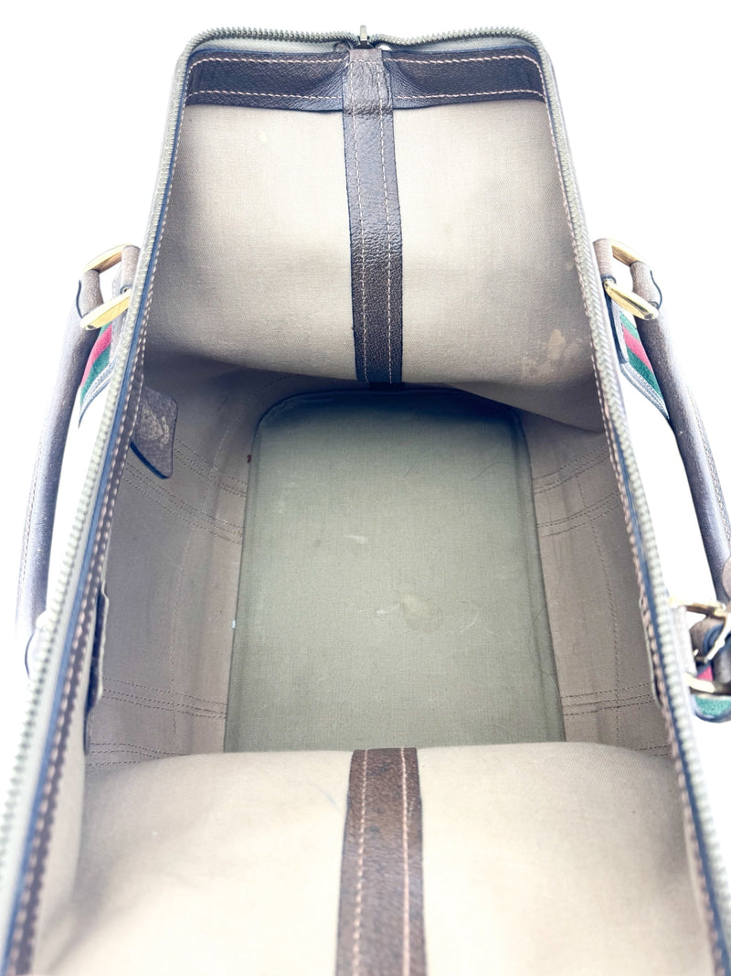 Gucci Brown Canvas Vintage Satchel Bag