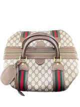 Gucci Brown Canvas Vintage Satchel Bag