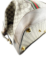 Gucci Brown Canvas Vintage Satchel Bag