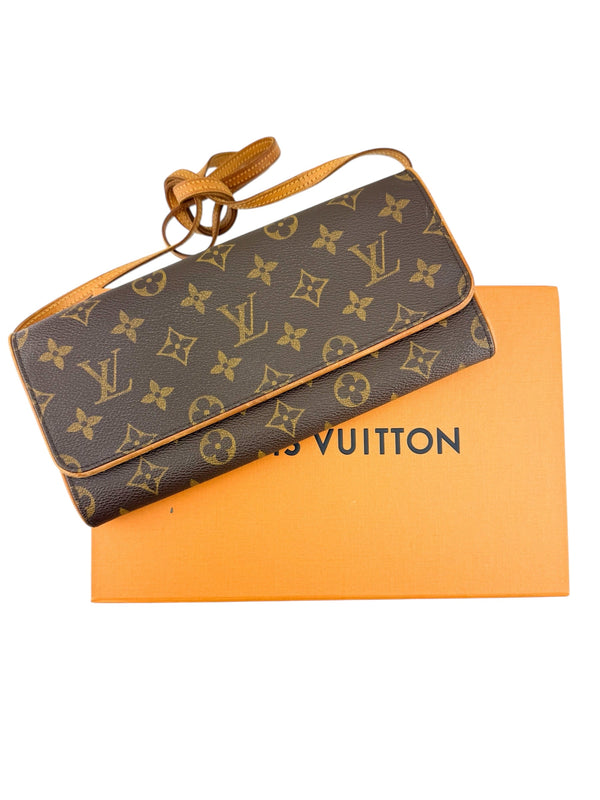 Louis Vuitton Brown Monogram Twin Pochette GM Handbag