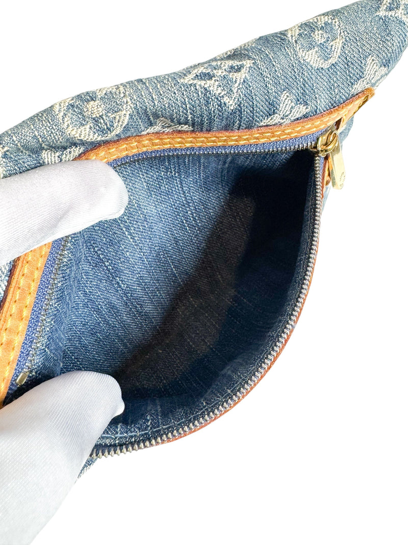 Louis Vuitton Blue Denim Clutch Bag