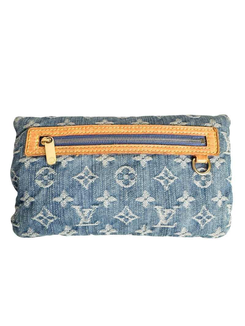 Louis Vuitton Blue Denim Clutch Bag
