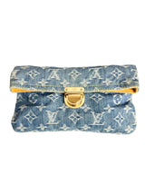 Louis Vuitton Blue Denim Clutch Bag