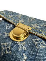 Louis Vuitton Blue Denim Clutch Bag