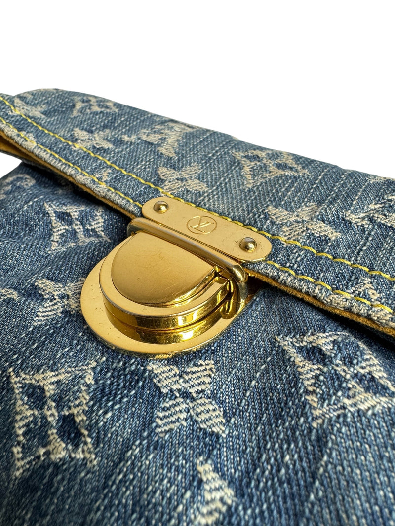 Louis Vuitton Blue Denim Clutch Bag