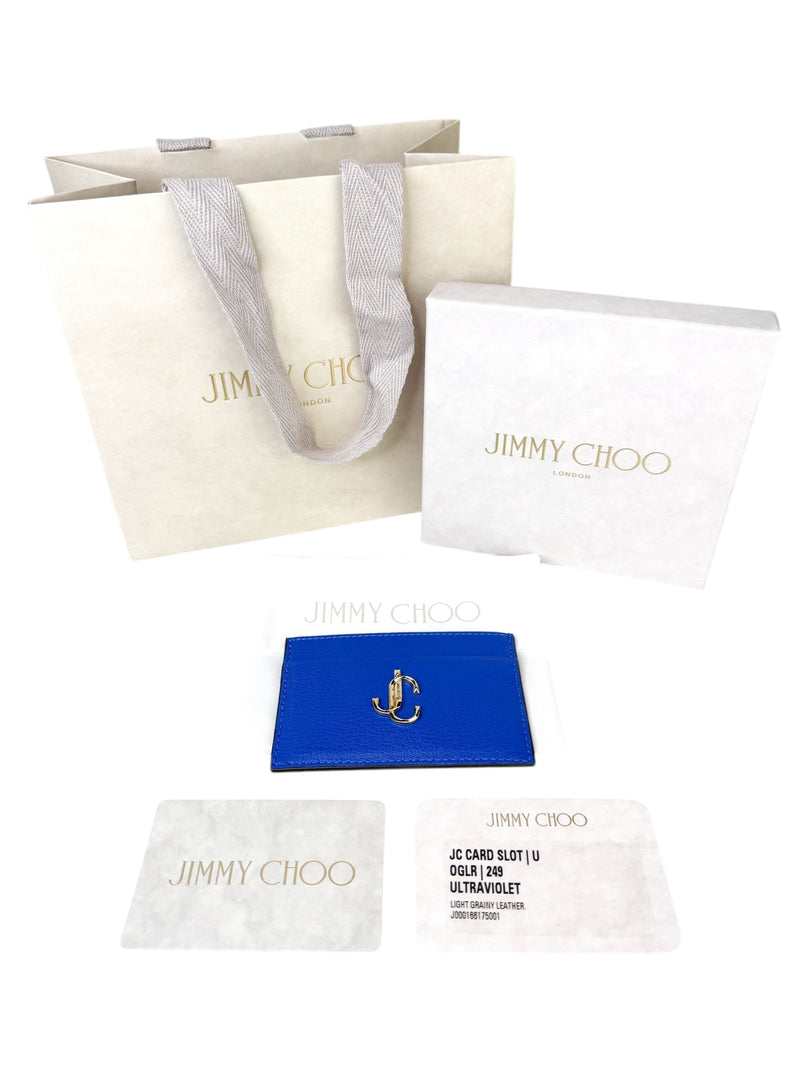 Jimmy Choo Blue Leather Card Holder