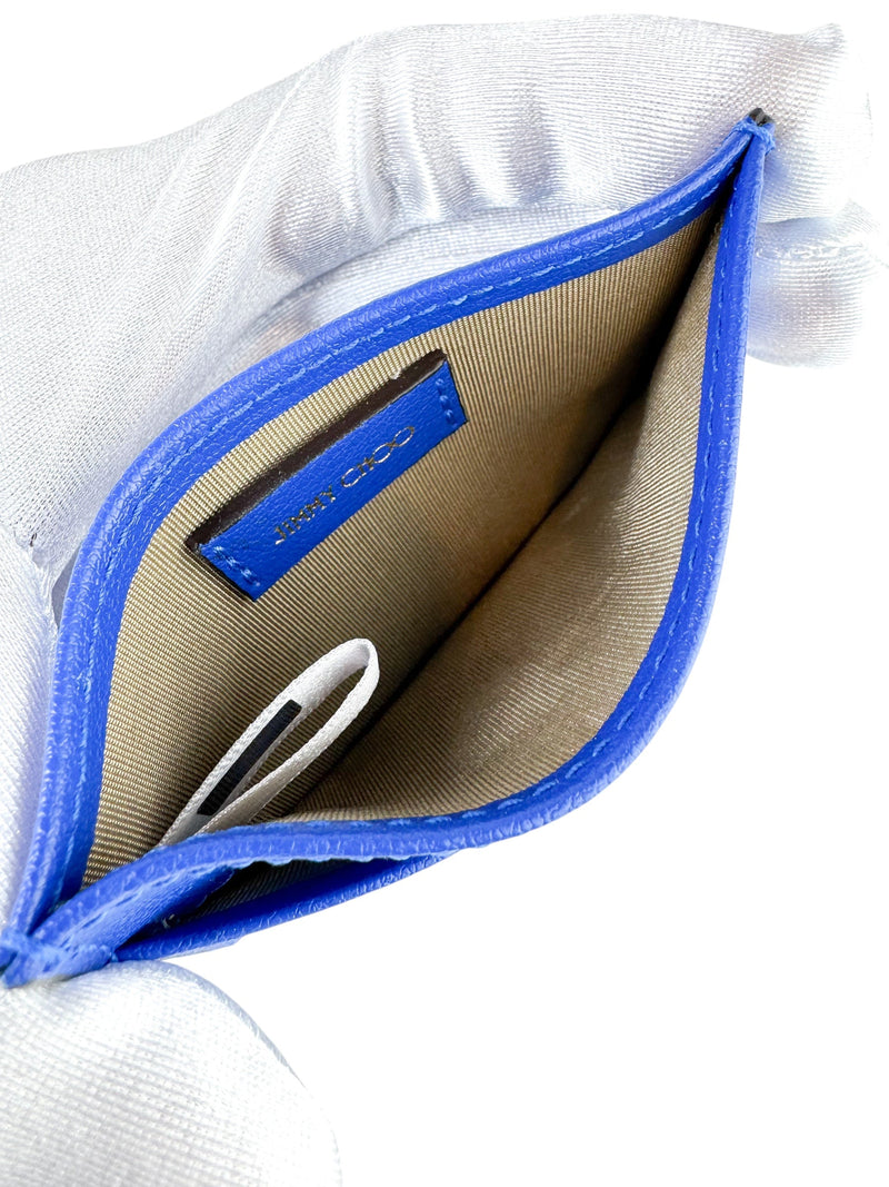 Jimmy Choo Blue Leather Card Holder
