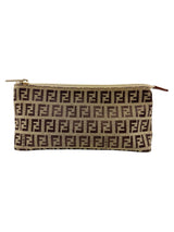 Fendi Beige Canvas Zuchinno Monogram Pouch