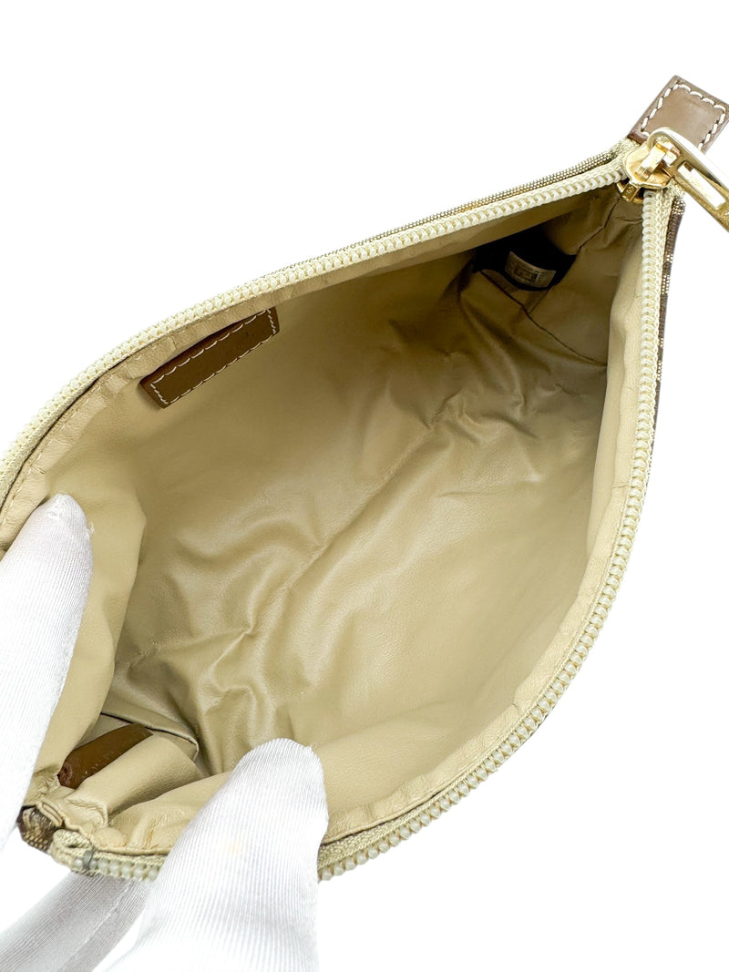 Fendi Beige Canvas Zuchinno Monogram Pouch