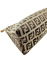 Fendi Beige Canvas Zuchinno Monogram Pouch