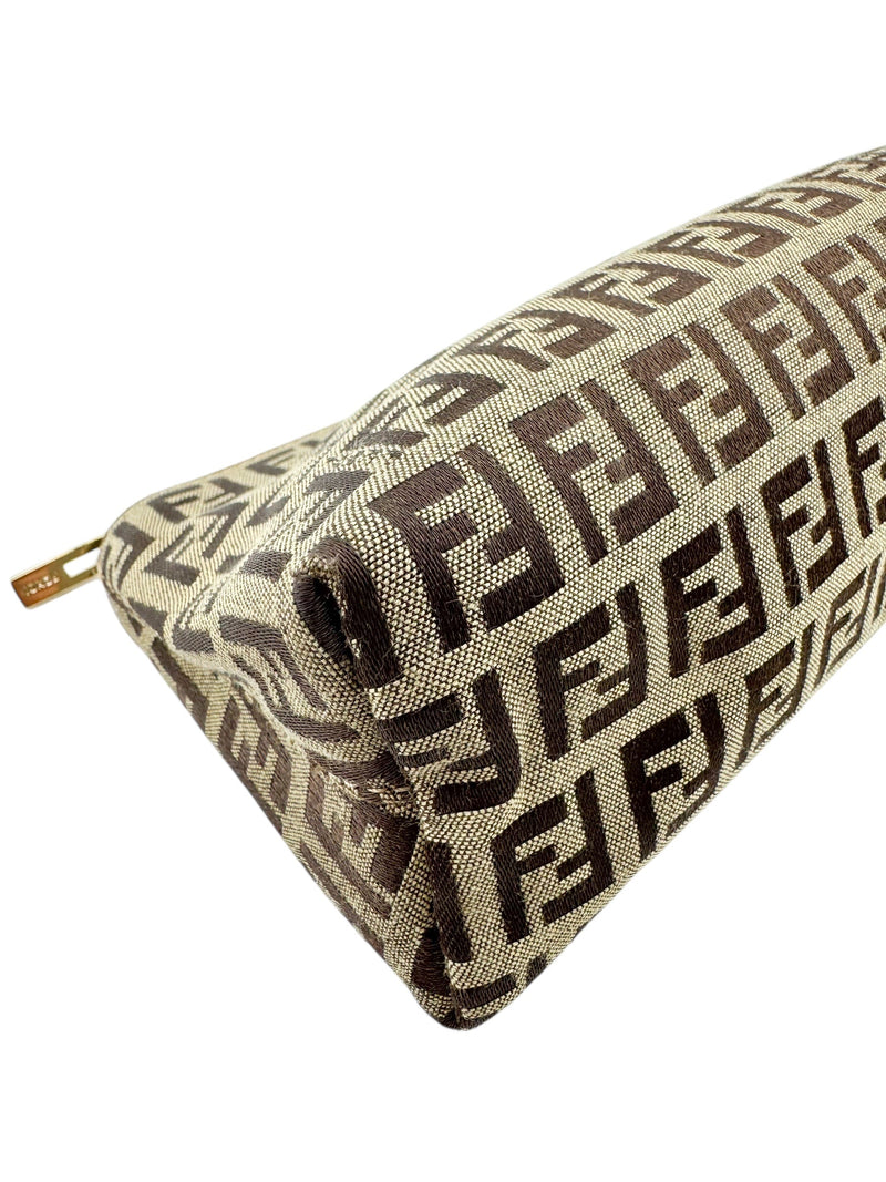 Fendi Beige Canvas Zuchinno Monogram Pouch