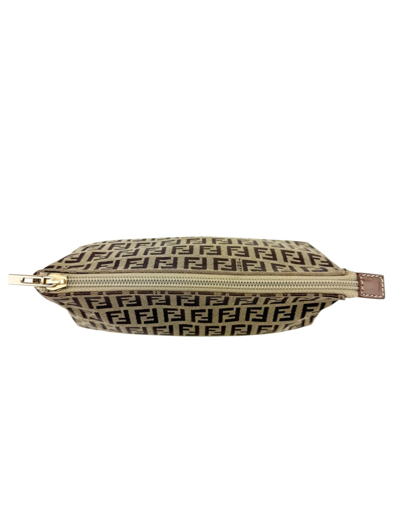 Fendi Beige Canvas Zuchinno Monogram Pouch