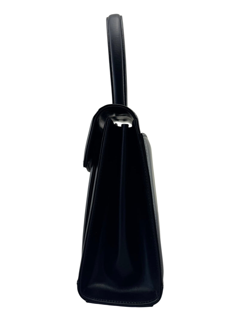 Givenchy Black Leather Vintage Top Handle Handbag