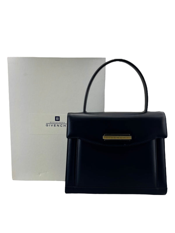 Givenchy Black Leather Vintage Top Handle Handbag