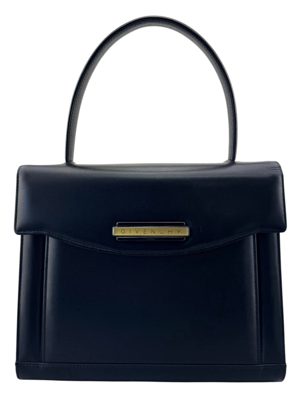 Givenchy Black Leather Vintage Top Handle Handbag