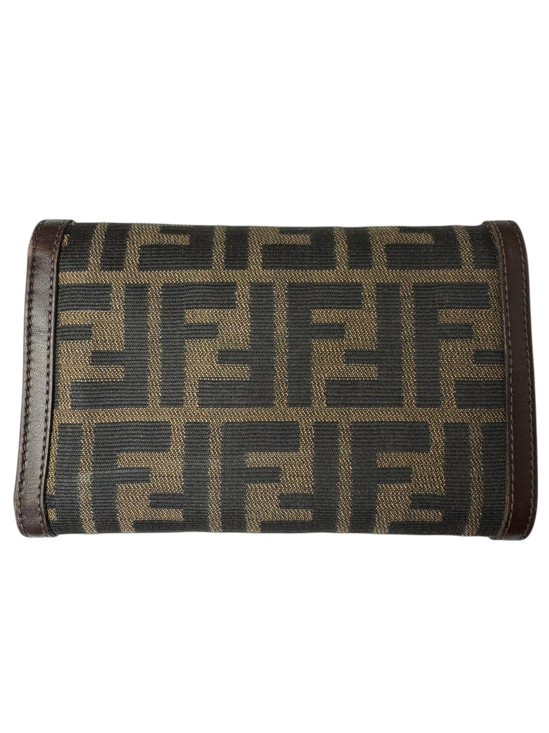 Fendi Brown Zucca Tri-Fold Wallet (Full Set)