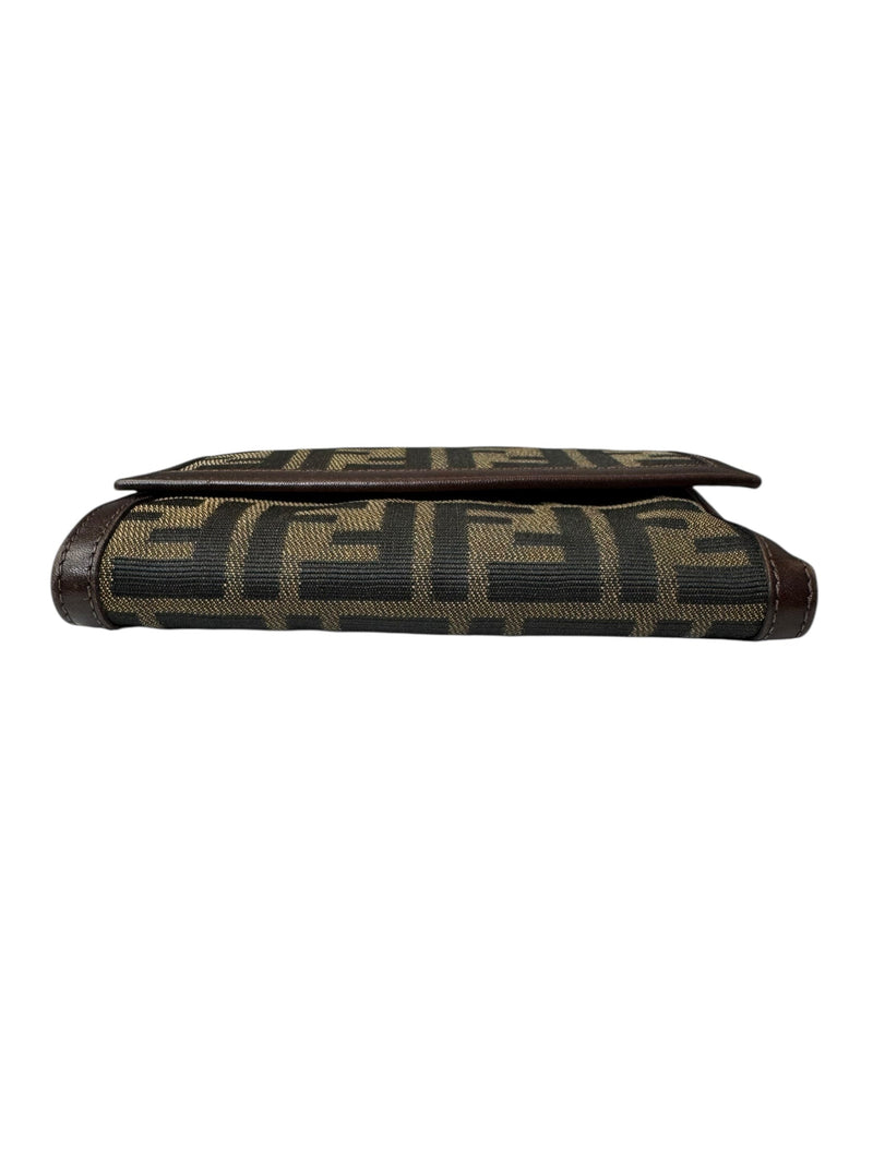 Fendi Brown Zucca Tri-Fold Wallet (Full Set)