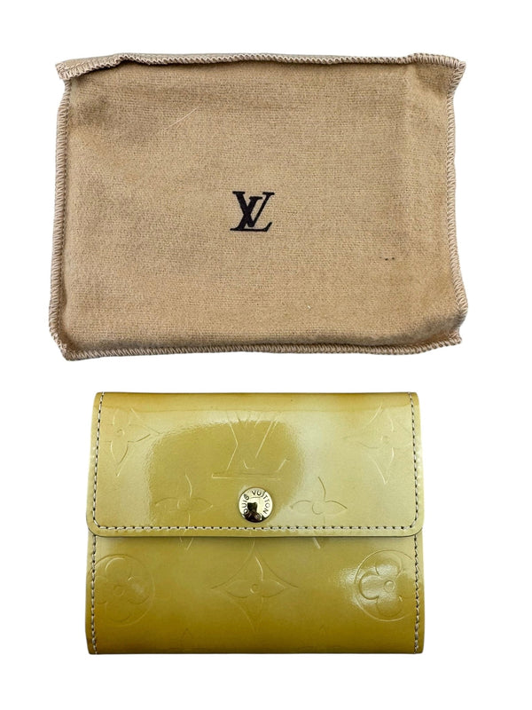 Louis Vuitton Beige Vernis Monogram Bi-Fold Wallet