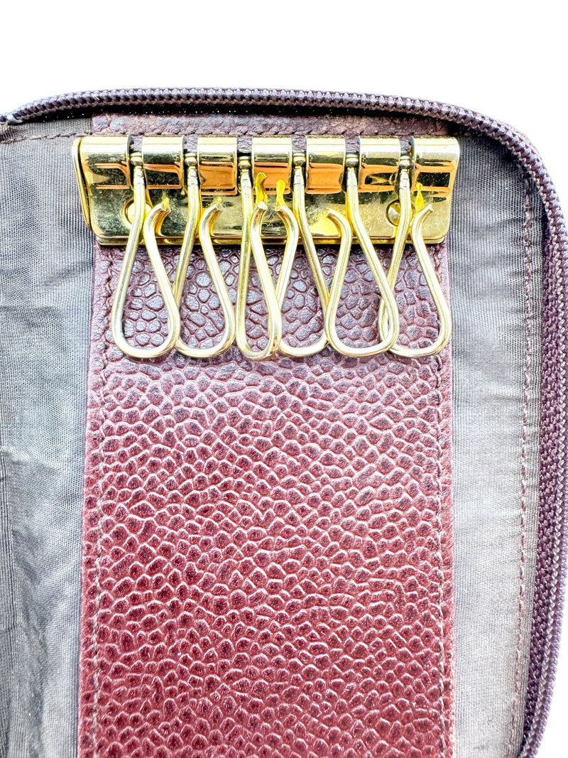 Chanel Brown Caviar Timeless CC 6 Key Holder Case