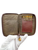 Chanel Brown Caviar Timeless CC 6 Key Holder Case