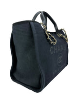 Chanel Black Denim Deauville Small Tote