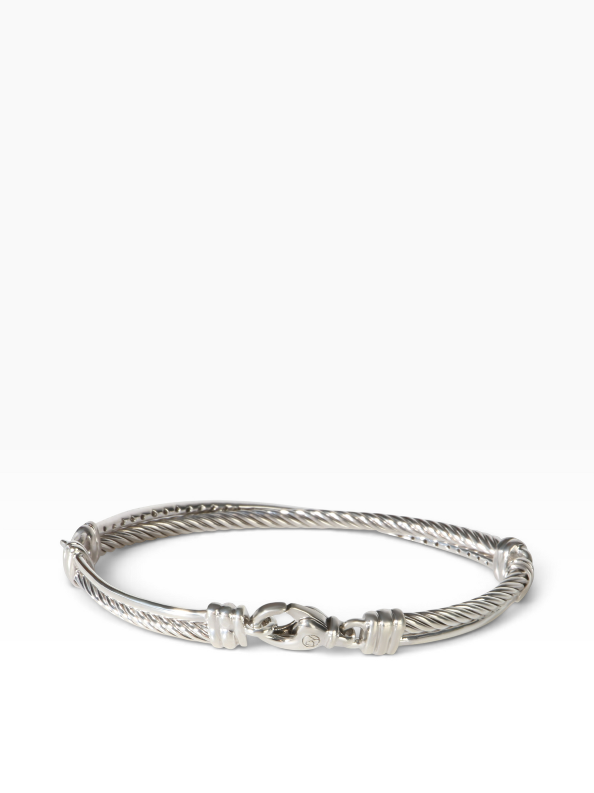 David Yurman Sterling Silver Diamond Crossover Bracelet