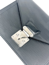 Louis Vuttion Black Epi Leather Pochette Sellier Dragonne Clutch Bag
