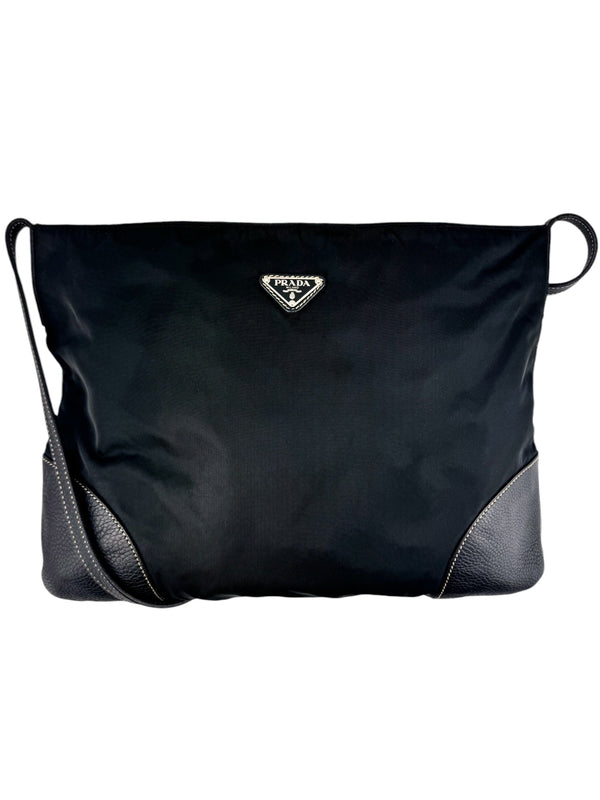 Prada Black Nylon and Leather Shoulder bag