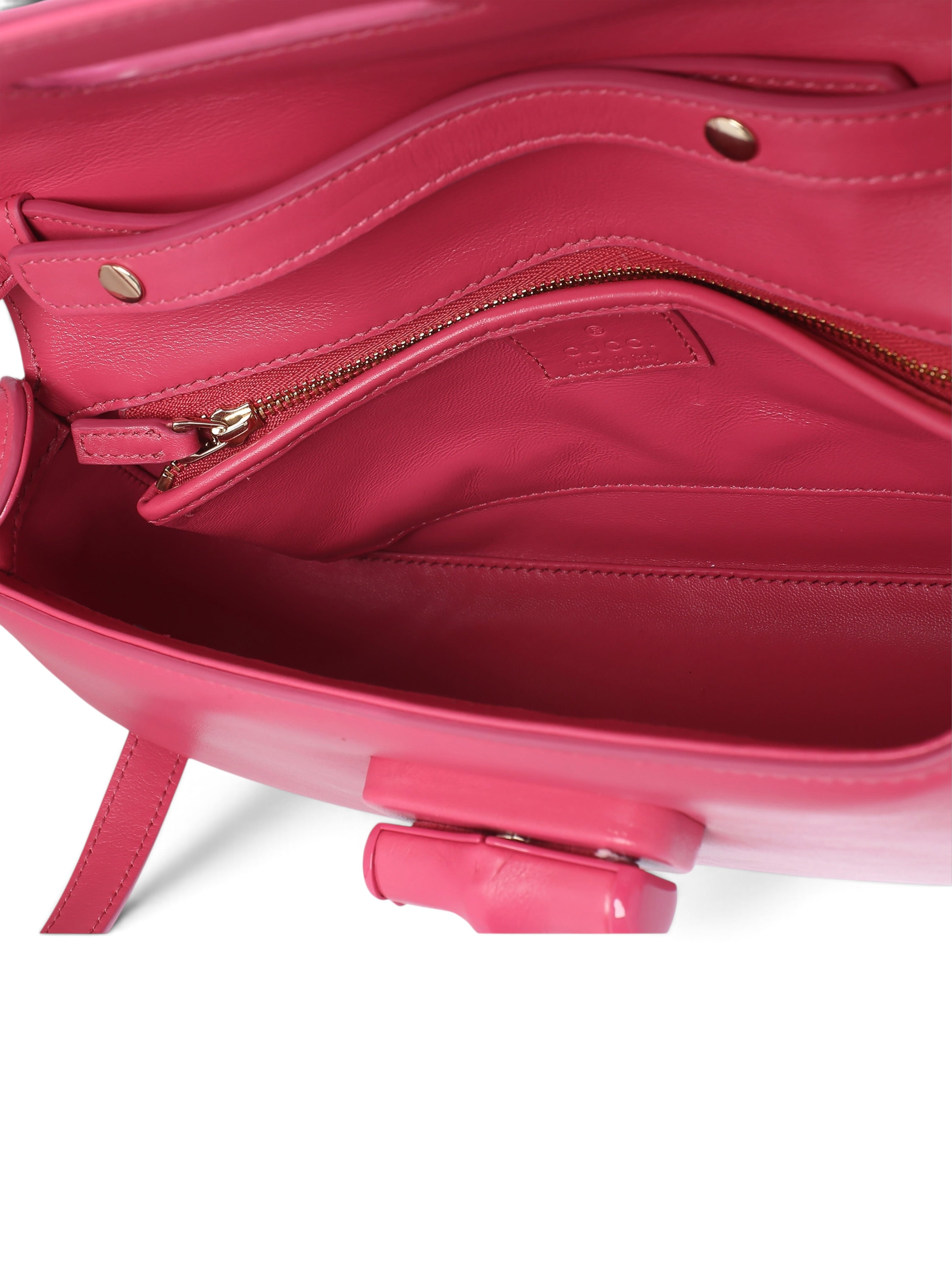 Gucci Pink Calfskin Medium Bamboo Diva Bag