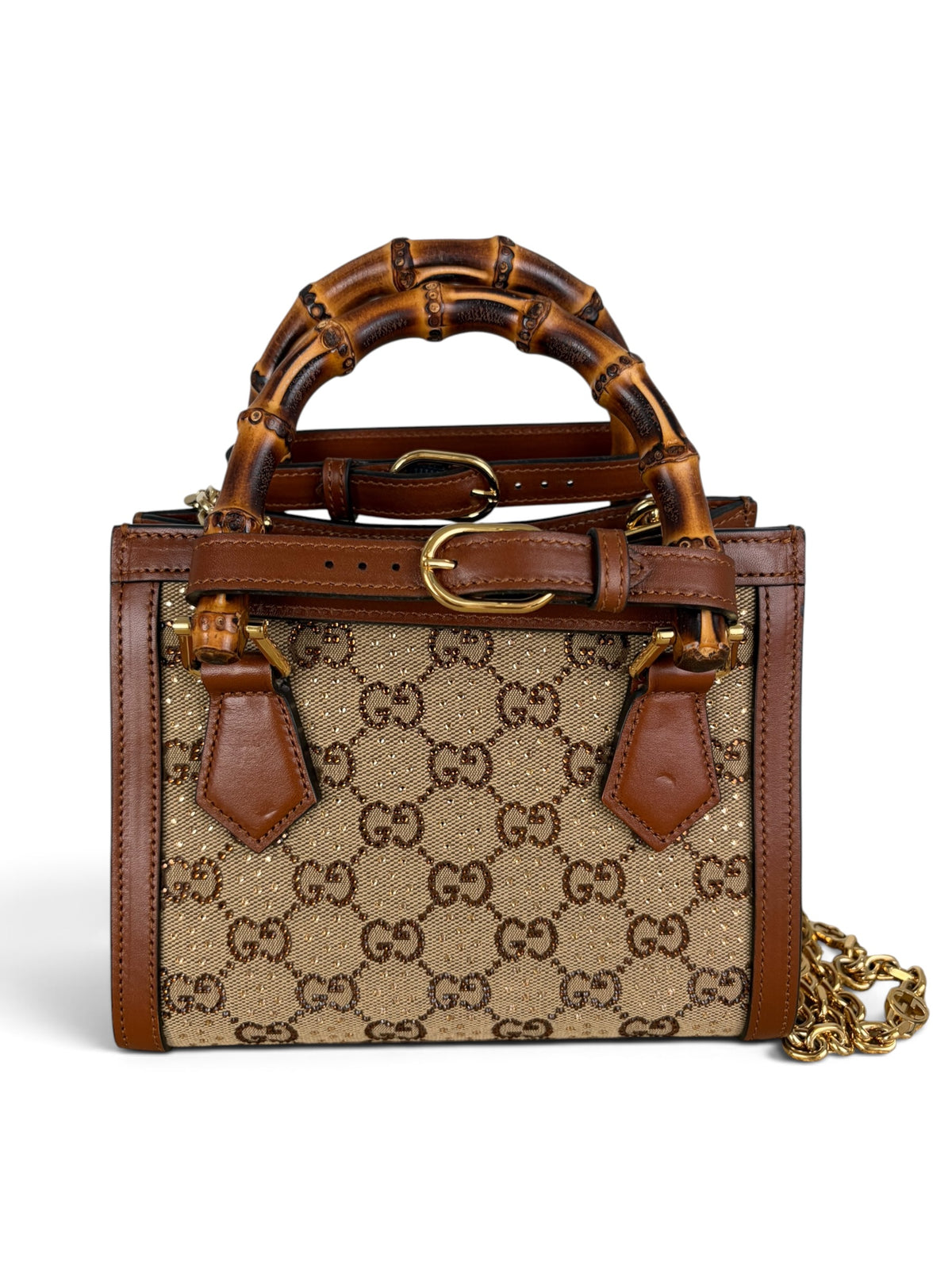 Gucci New Charisma Crystal Monogram Mini Diana Tote