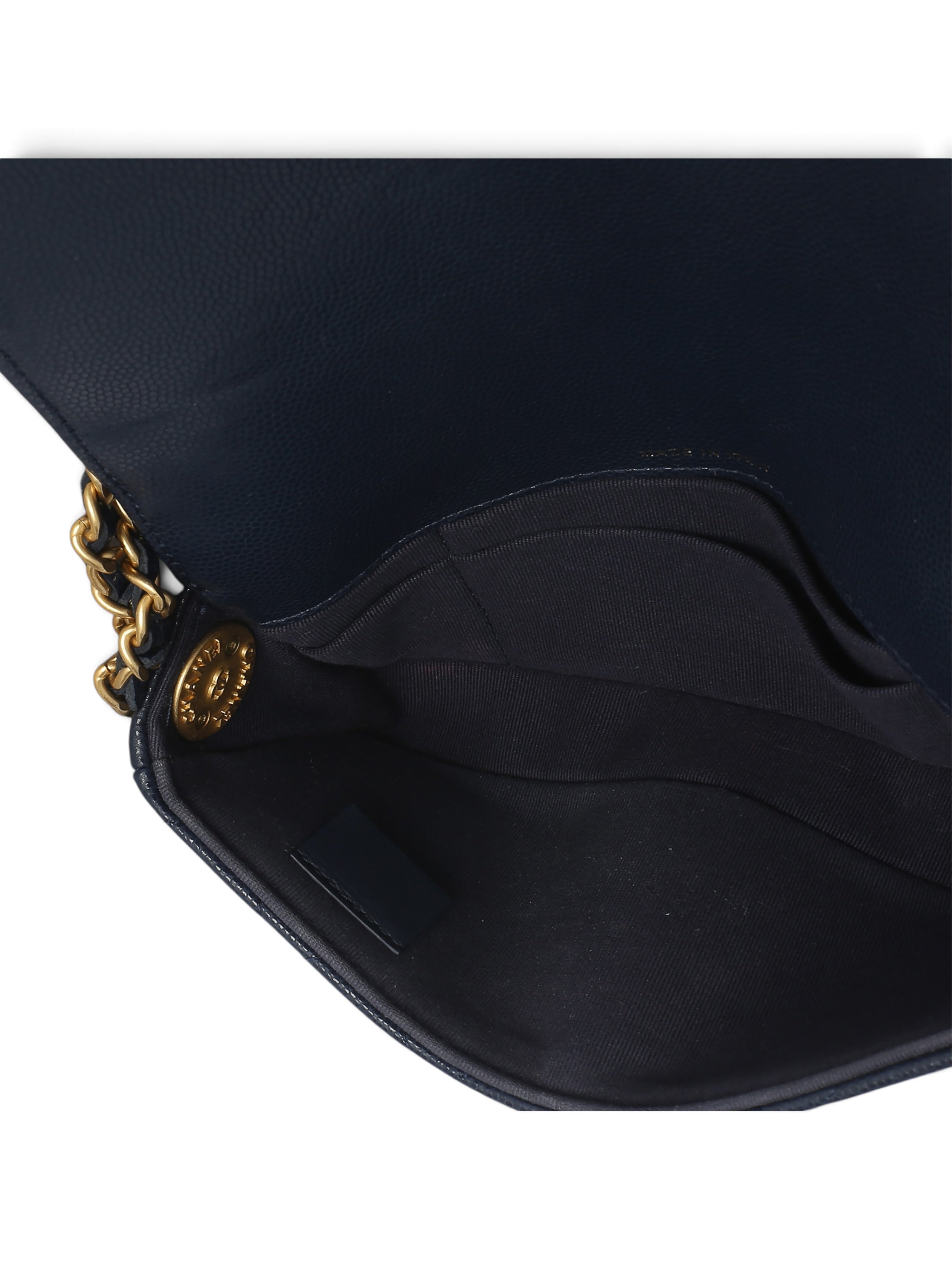 Chanel Navy Caviar Twist Your Buttons Phone Holder