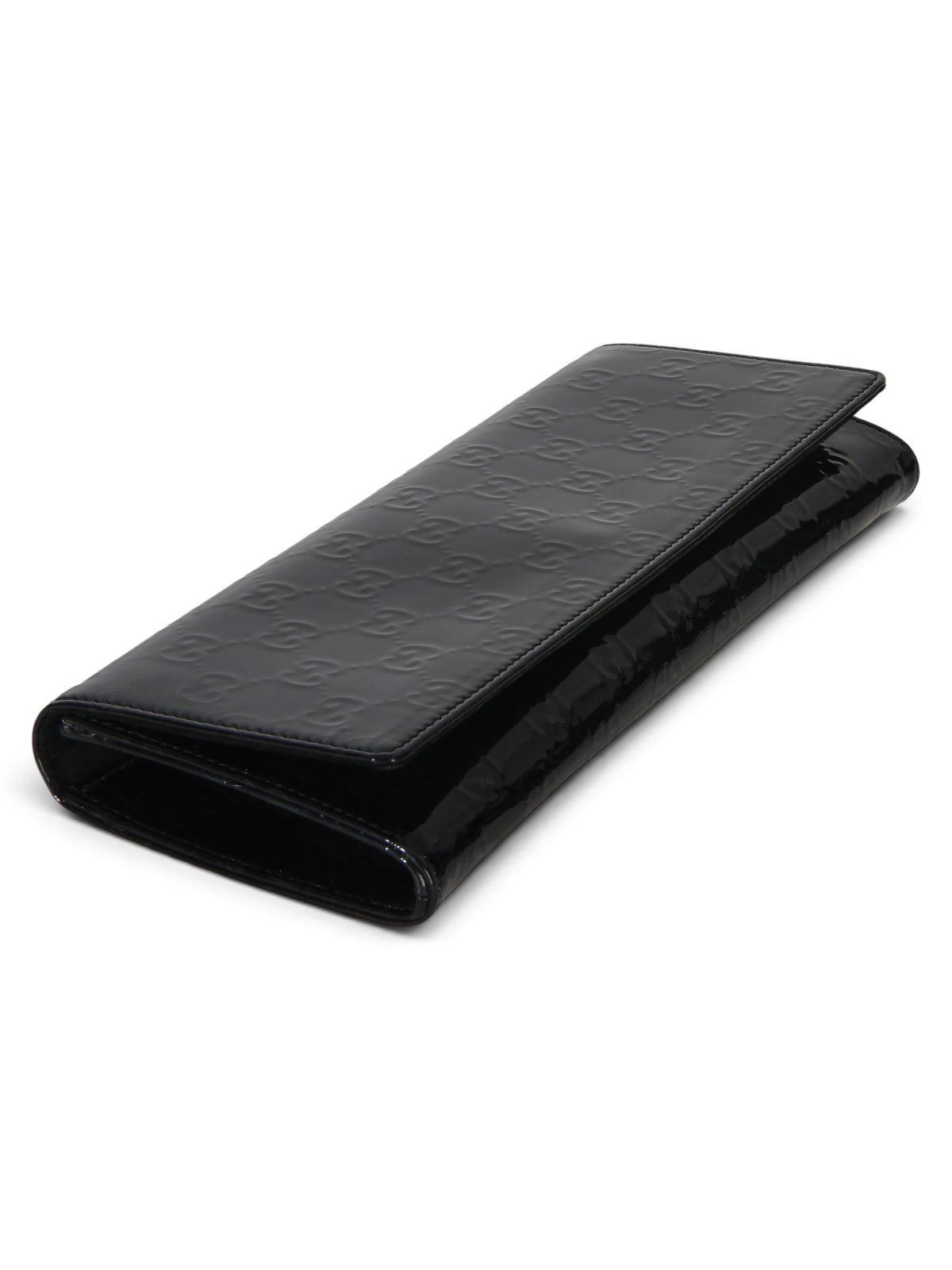 Gucci Black Microguccissima Patent Broadway Clutch