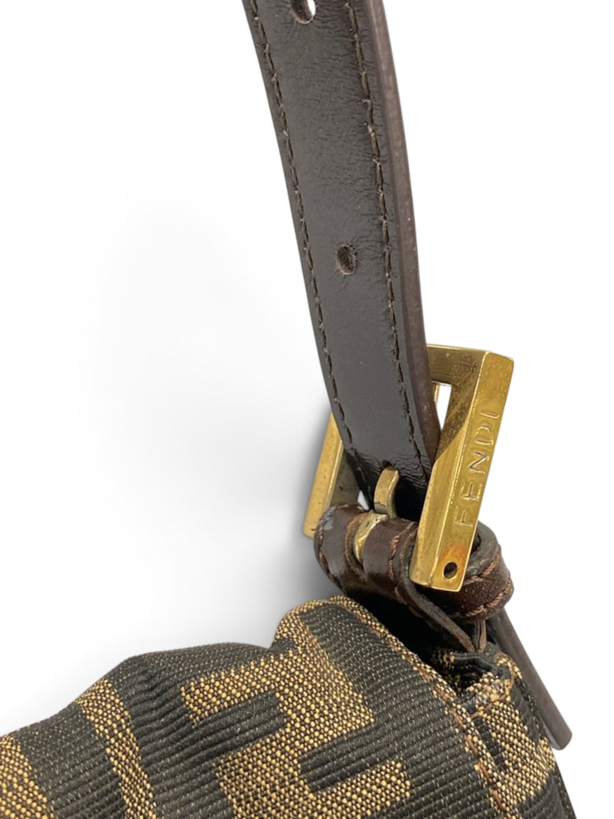 Fendi Vintage Zucca Baguette Gold Hardware