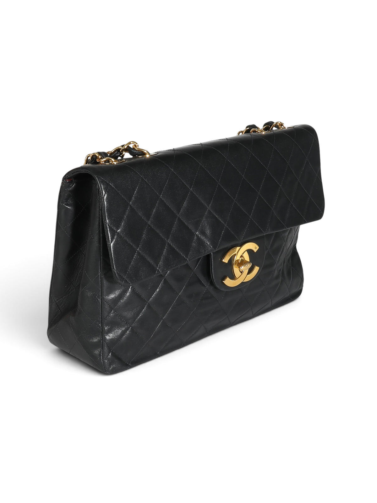 Chanel Vintage Black Lambskin Maxi XL Flap