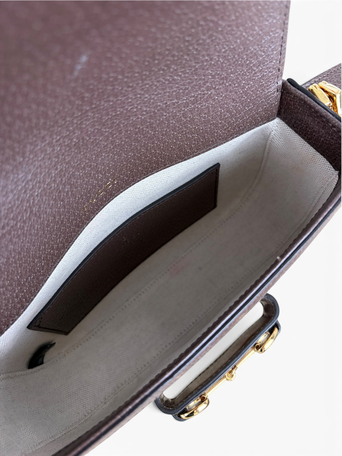 Gucci Brown Jumbo GG Dollar Calfskin Horsebit 1955 Mini Bag