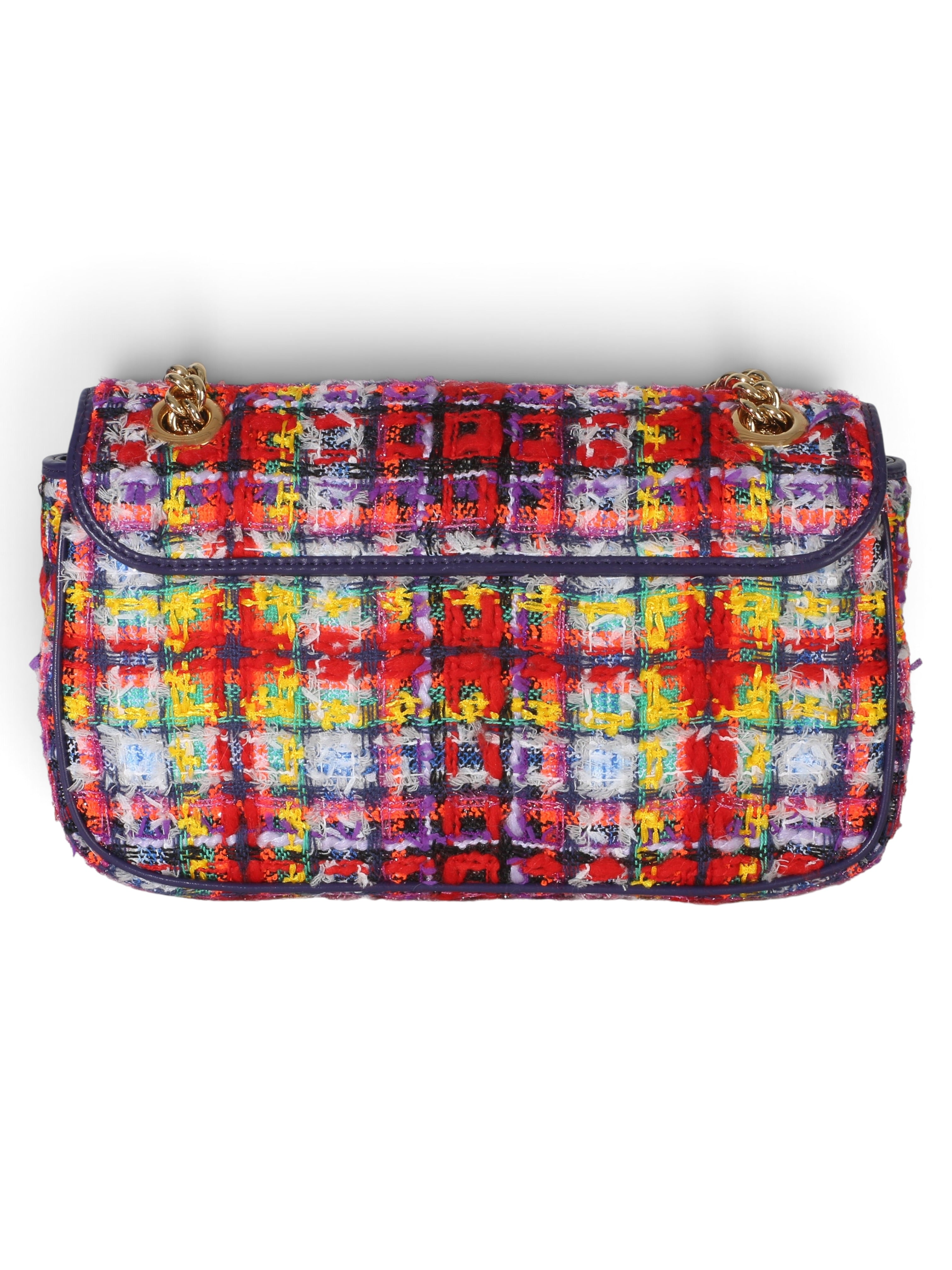 Gucci Small Multicolor Tweed Marmont Shoulder Bag