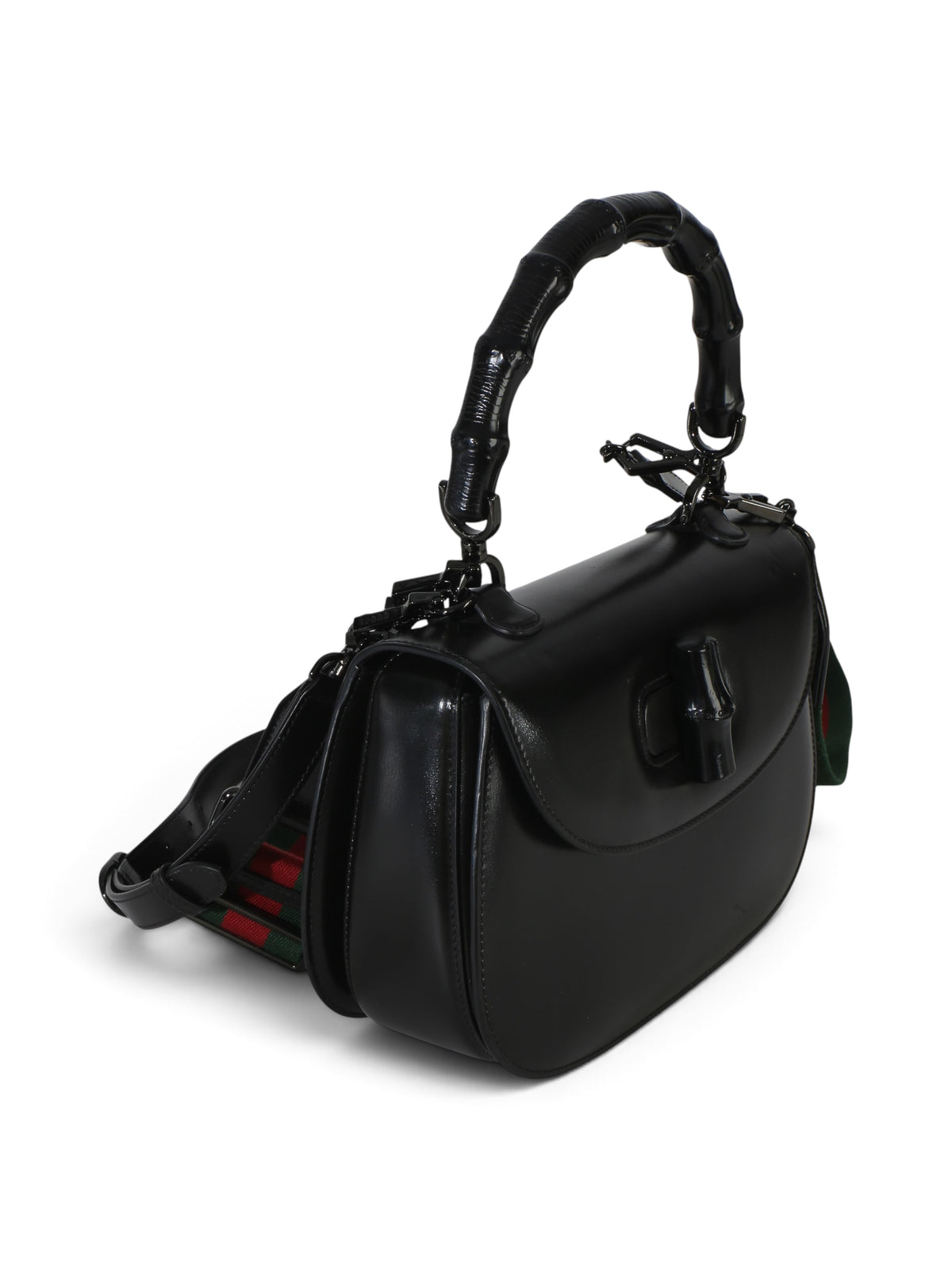 Gucci Black Monochromatic Medium Bamboo 1947 Top Handle
