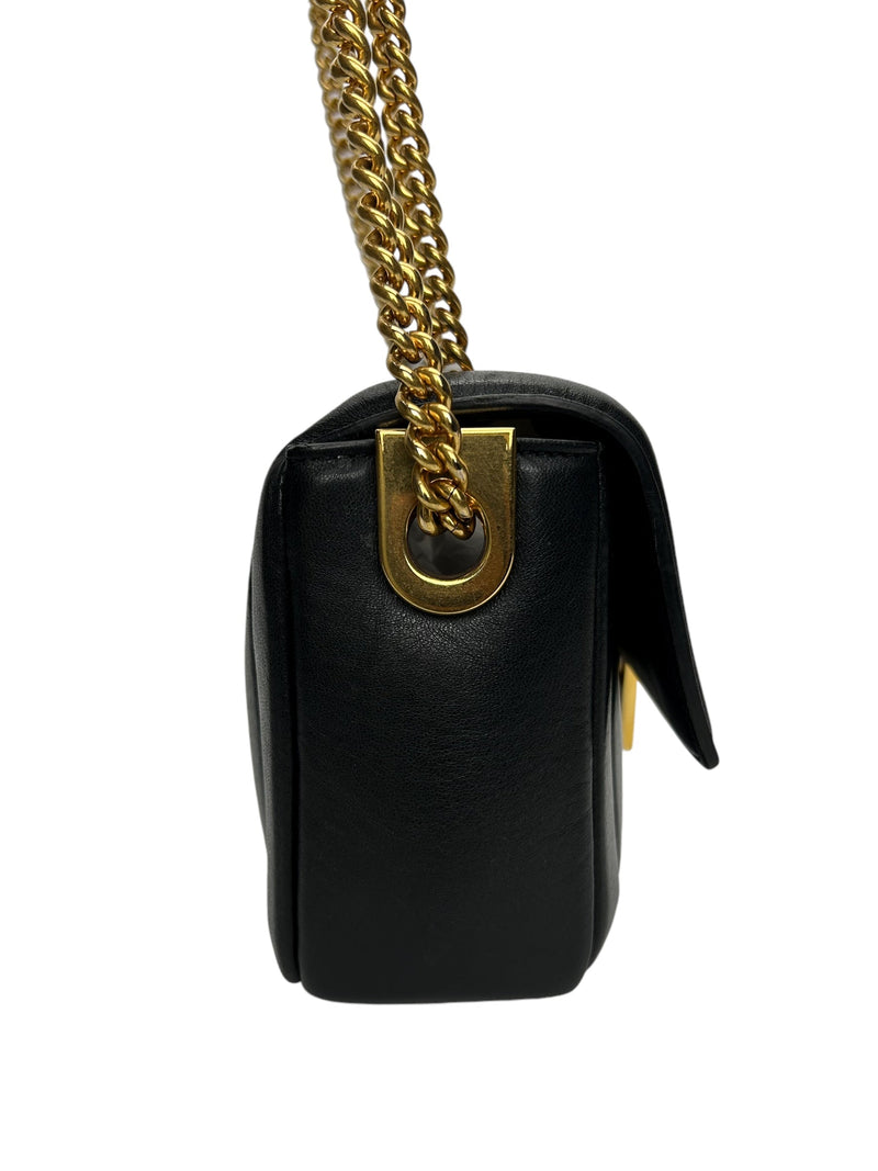 Fendi Black Nappa Apolo Chain Baguette (FULL SET)