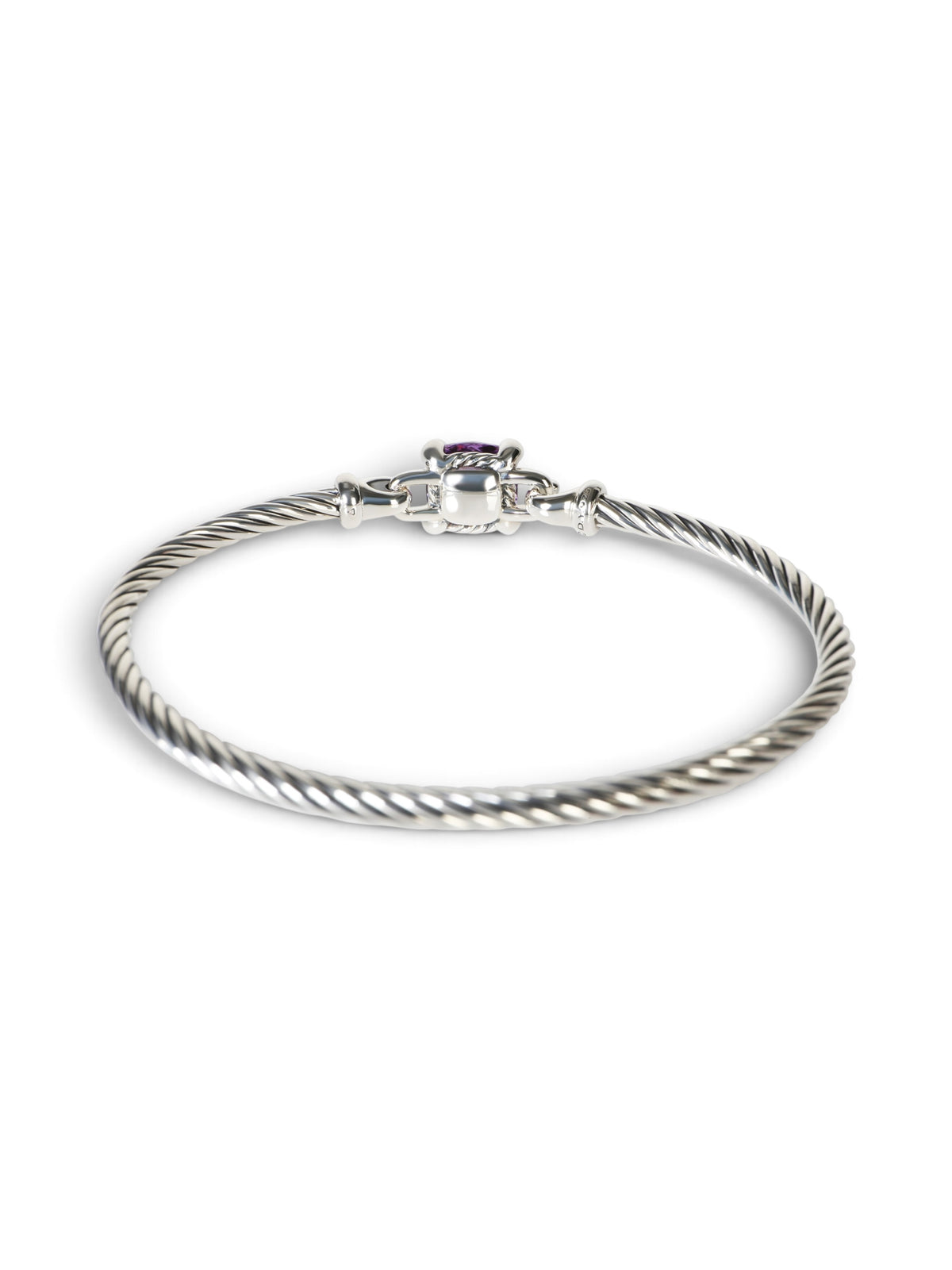 David Yurman Sterling Silver Amethyst & Diamond Chatelaine Bracelet